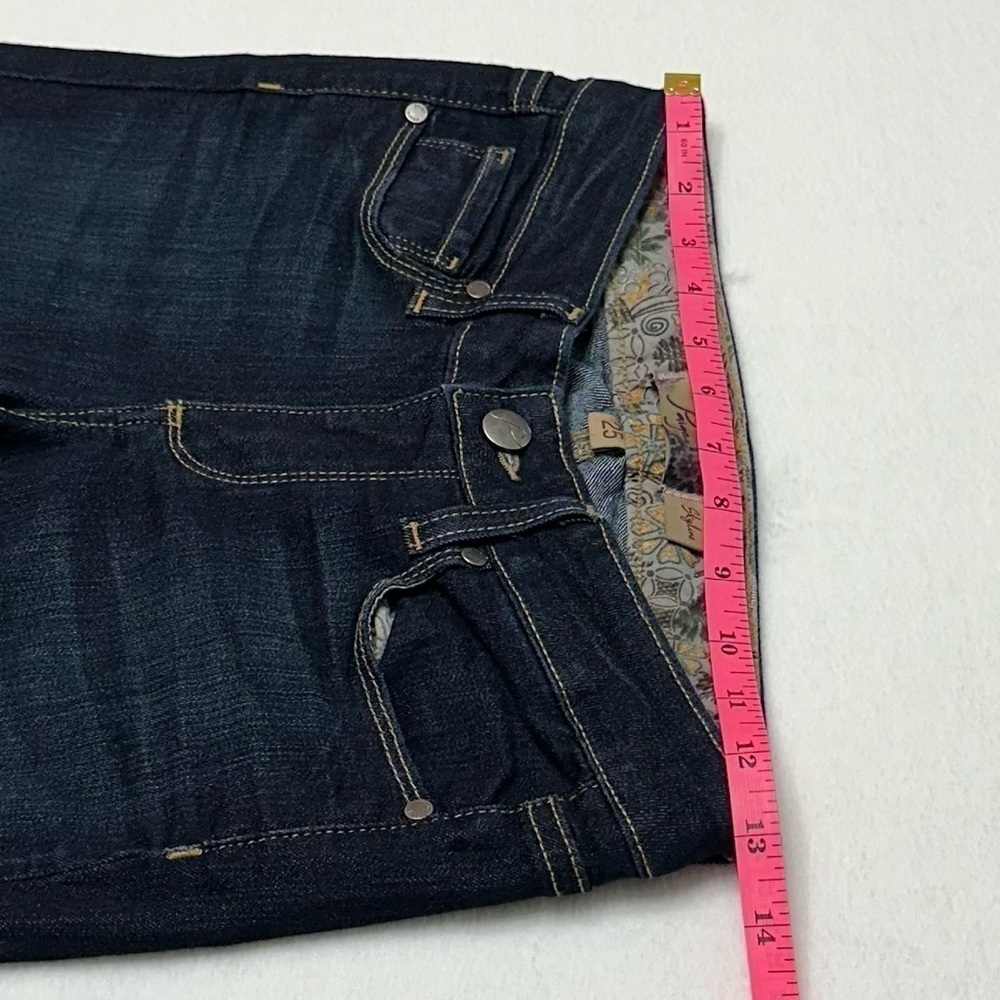 Paige Women’s Skyline Low-rise Dark Wash Jeans, Size 25 (26x33), Made in USA - Picture 9 of 14